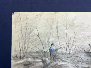 Anton Mauve (sr.) - Heidelandschap met twee houtsprokkelaars en een paardenkar op een pad kopen? Bied vanaf 240!