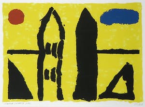 Harrie Gerritz - Zeefdruk, Two Towers - Ingelijst kopen? Bied vanaf 20!