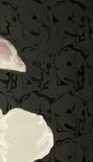 Niet of onleesbaar gesigneerd - kind tegen zwarte achtergrond - gemengde techniek op doek - gesigneerd kopen? Bied vanaf 1!