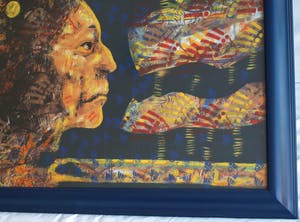 Espen Hagen - Grote ingelijste zeefdruk , American Indian – 1994 kopen? Bied vanaf 100!