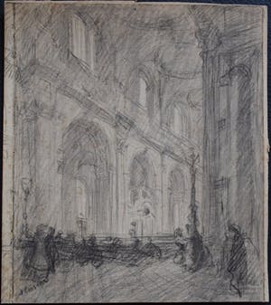 Ko Cossaar - 'Interieur haagse kerk' kopen? Bied vanaf 149!