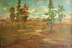 Harry van Kruiningen - Olieverf op doek , Landschap – gesigneerd – ca. 1935 verkocht voor € 1150!