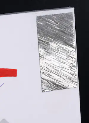 Menno Meijer - Gemengde techniek op doek, Abstracte compositie met metalen elementen kopen? Bied vanaf 1!