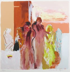 Monica van Rijn - Zeefdruk, Bathhouse - Ingelijst kopen? Bied vanaf 1!