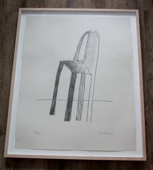 Klaas Gubbels - ingelijste zeefdruk: Stoel - 1988 (mooie lijst) kopen? Bied vanaf 1!