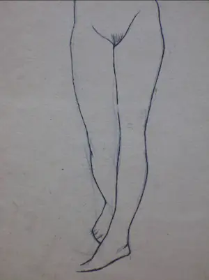 Herman Bieling - Staand vrouwelijk naakt - Inkttekening kopen? Bied vanaf 50!