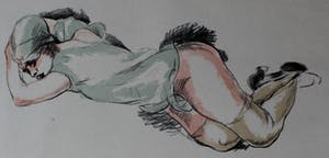 Wilhelm Wagner - Litho: liggende vrouw kopen? Bied vanaf 99!