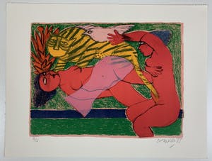 Corneille - kleurenlitho - 'Le tigre amoureux' - 1985 (Hors Commerce) kopen? Bied vanaf 329!