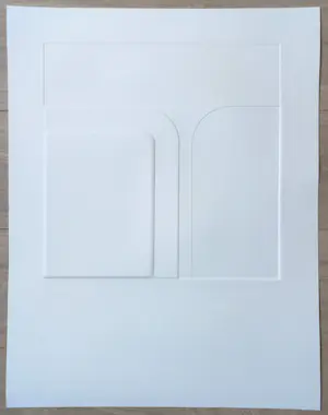 Harry van Kuyk - Geometrische compositie, reliëfdruk kopen? Bied vanaf 195!