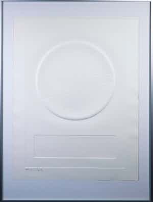 Harry van Kuyk - Reliëfdruk, Zonder titel - Ingelijst verkocht voor € 100!