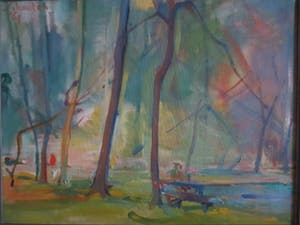 Arie Schouten - Zomerochtend in t Park Velsen 1969/ kopen? Bied vanaf 170!