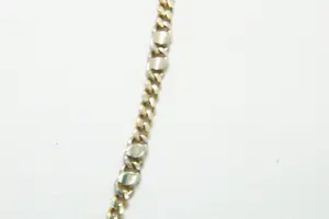 47- Zo goed als nieuw relatief lang 14 karaat gouden bicolor gourmette collier kopen? Bied vanaf 560!