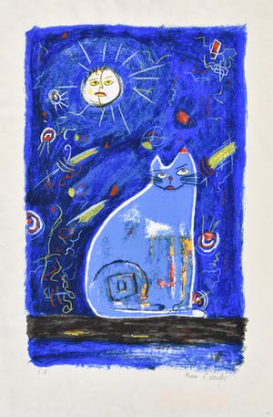 Franz Lauter - Cat in Blue kopen? Bied vanaf 75!