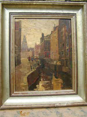 Henk van Leeuwen - Stadsgezicht Amsterdam verkocht voor € 100!