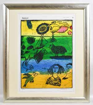 Corneille - Kleurenzeefdruk ZEELAND Handgesigneerd----INGELIJST verkocht voor € 325!