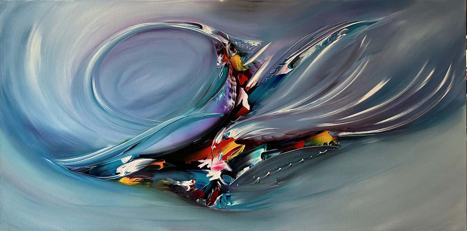 Gena - Abstract “ In flight”- XXXL kopen? Bied vanaf 450!