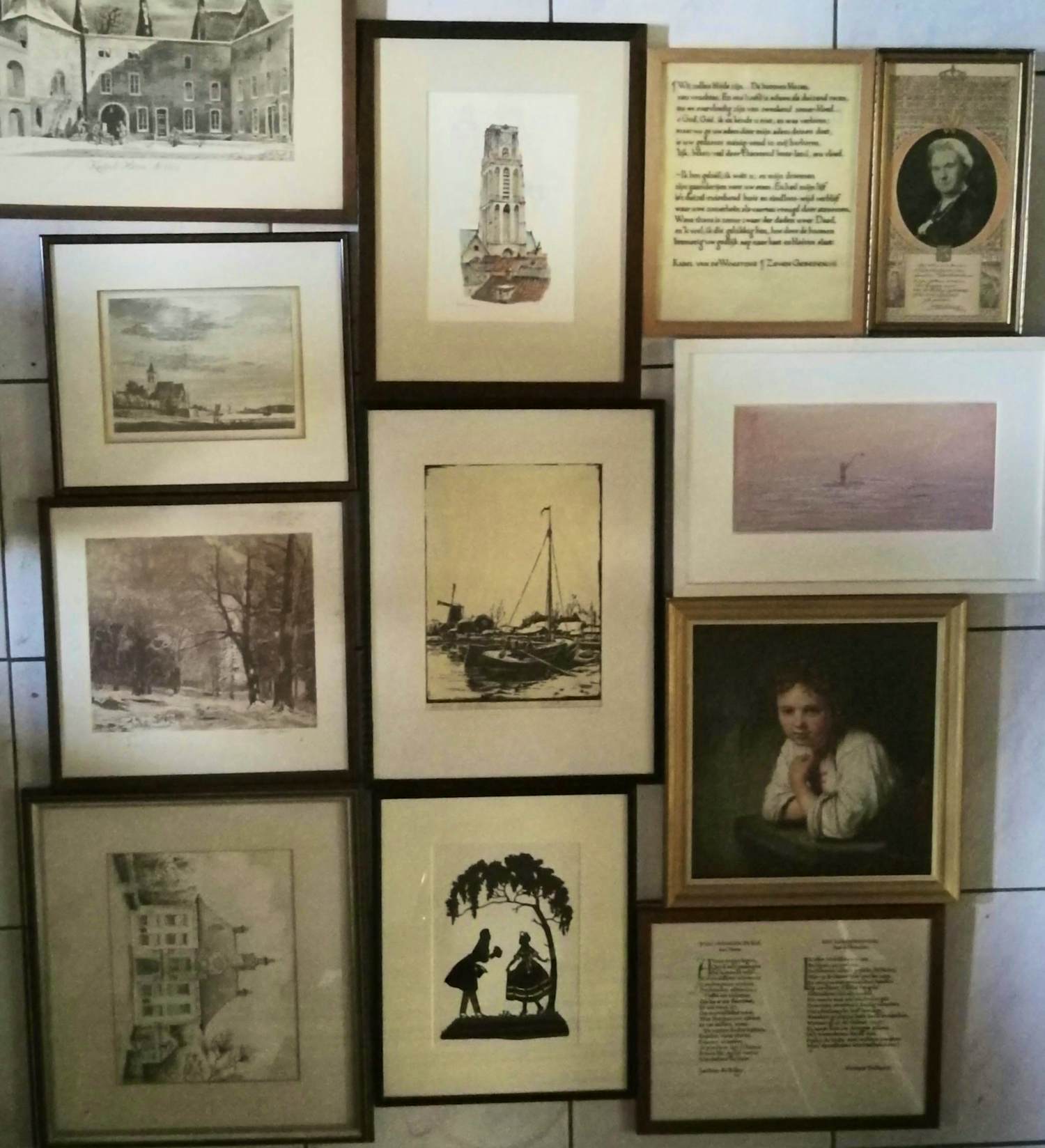 Diverse kunstenaars - 12 diverse ingelijste kunstwerken kopen? Bied vanaf 20!