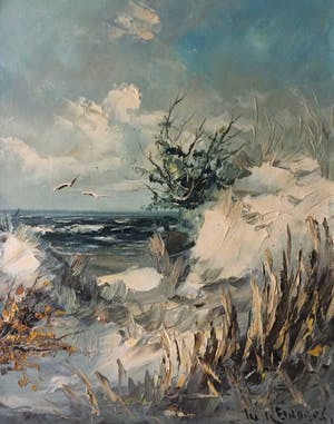 Willem Reinders - Duinlandschap met zeezicht kopen? Bied vanaf 164!