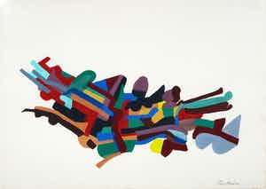 Henri Plaat - Gouache, Zonder titel - Ingelijst (Groot) verkocht voor € 120!