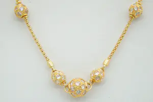 78 -  Hoog gehalte - 22 karaat geel gouden choker met bolletjes kopen? Bied vanaf 760!