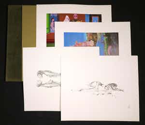 Melle Oldeboerrigter - Map (stoffen omslag) met 14 litho's, Melle (oplagenr. 1) verkocht voor € 70!