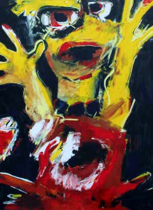 Charlotte Molenkamp - Grote ingelijste zeefdruk: "Dansend kind" verkocht voor € 95!