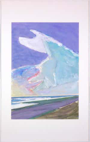 Paul Overhaus - Gouache op board, Winderig weer- Ingelijst verkocht voor € 1!