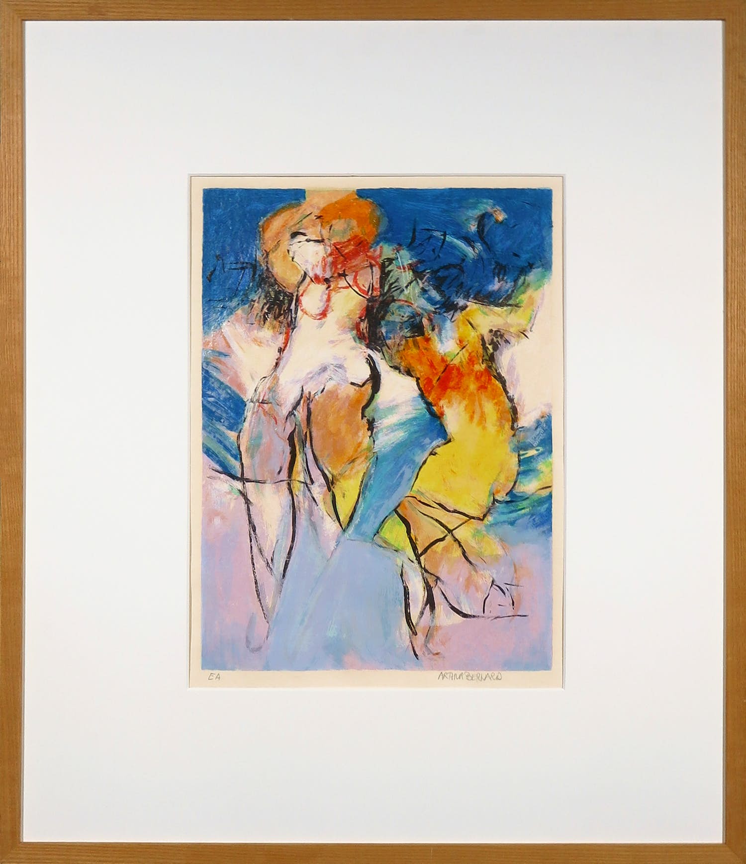 Arthur Bernard - Zeefdruk, Fat woman - Ingelijst verkocht voor € 40!