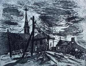 Jos van den Berg - Ets: Ilpendam(N.H) - 1963 verkocht voor € 49!