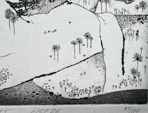 Jan Michielsen - Handgesigneerde ets | 'Liefde' | 1975 (VANAF 10 EURO) kopen? Bied vanaf 10!