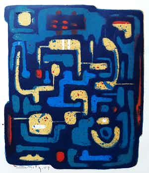 Wim Motz - Compositie, litho verkocht voor € 1!