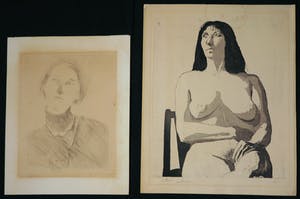 Jaap Hillenius - Lot van twee etsen, Portretten kopen? Bied vanaf 50!