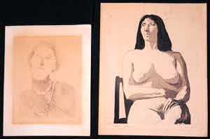 Jaap Hillenius - Lot van twee etsen, Portretten verkocht voor € 50!