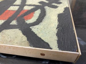 Willem Hussem - toegeschreven aan, olieverf op board, ingelijst, Abstracte compositie kopen? Bied vanaf 1250!