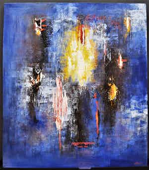 Niet of onleesbaar gesigneerd - Metro - Abstract Blue verkocht voor € 1!