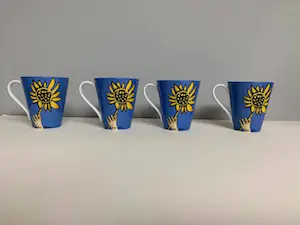 Corneille - 4 Mokken - De Zonnebloem en de Vogel - Auvers-sur-Oise - Hulde aan Van-Gogh kopen? Bied vanaf 50!