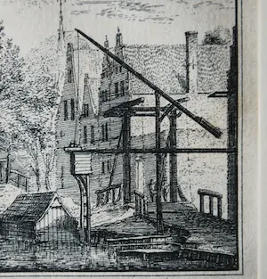 Abraham Rademaker - De Doelentoren, Amsterdam -18e eeuwse gravure - kopen? Bied vanaf 1!