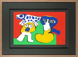 Karel Appel - Gesigneerde litho uit de uitgave Ariel 31 / Poliptyques et (...) - Ingelijst verkocht voor € 1!
