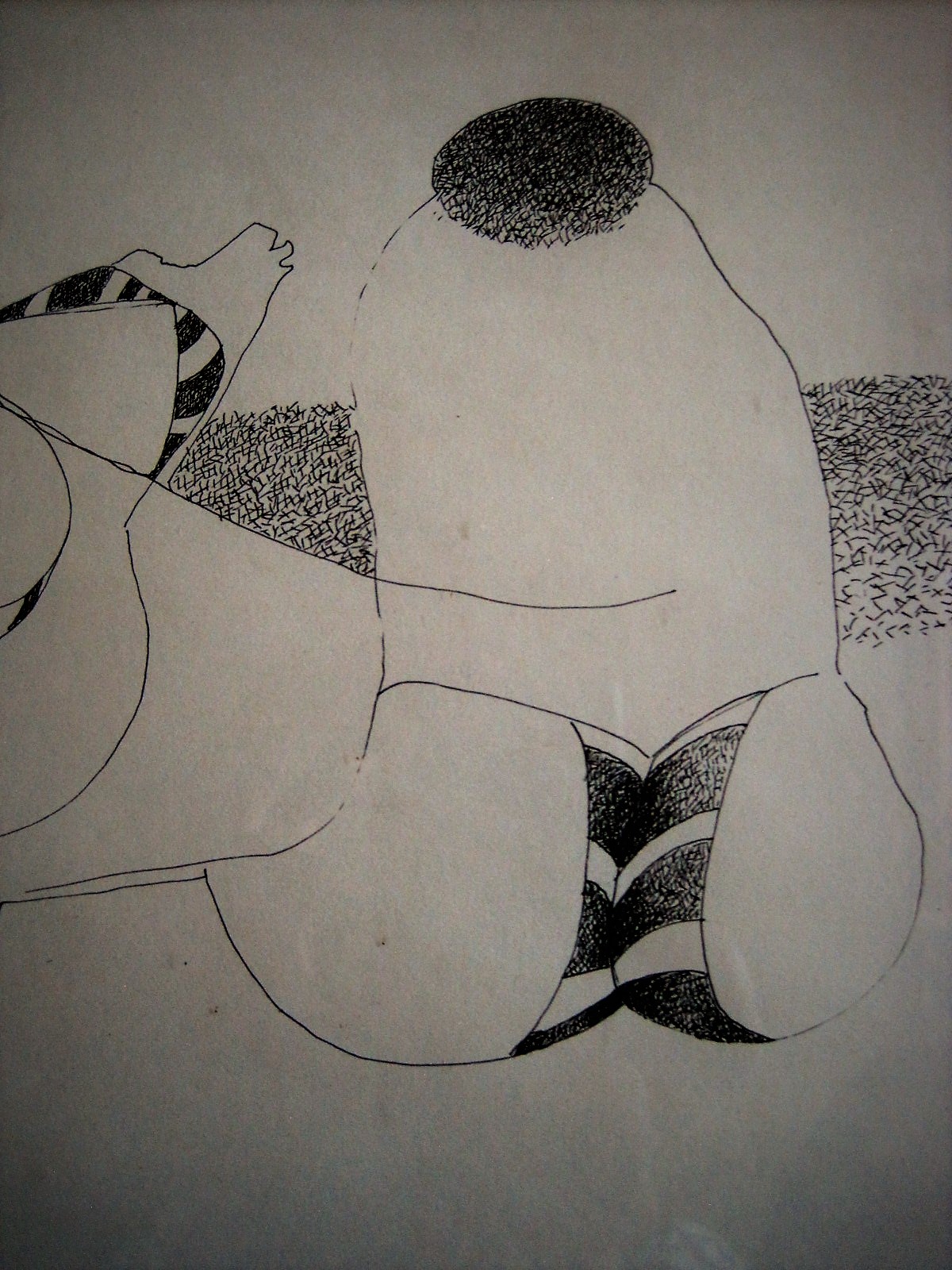 Kees Romeyn - Frivole inkttekening "Strandplezier" van Amsterdams geëngageerd kunstenaar kopen? Bied vanaf 1!