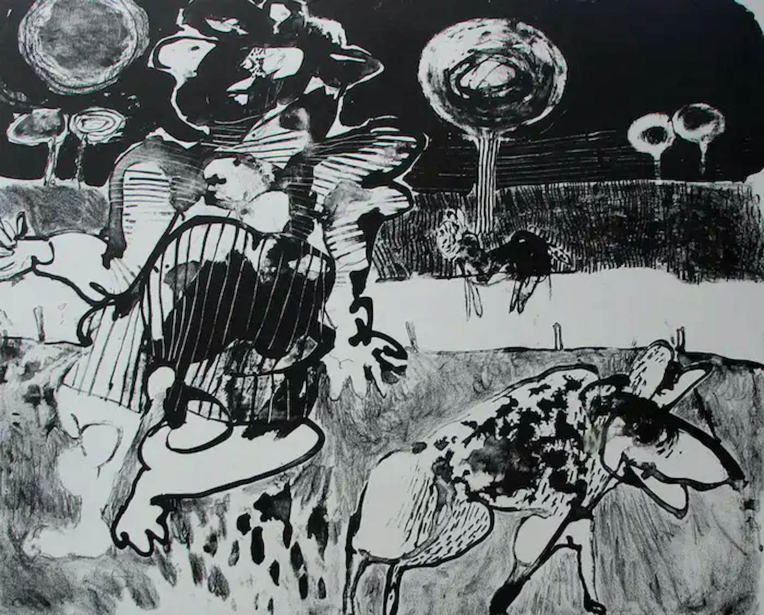 Henri de Haas - Litho: vrouw met hond I - 1968 kopen? Bied vanaf 39!