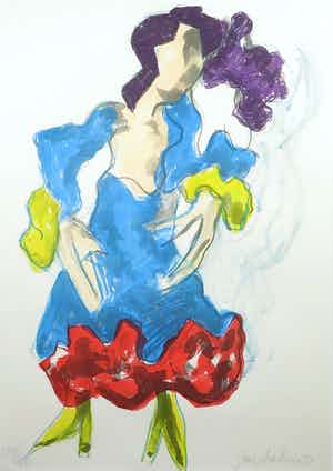 Jan Sierhuis - Litho, Zonder titel (Flamingo) verkocht voor € 1!