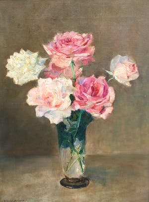 Albert Mulder - C5049, Stilleven met rozen in kristallen vaas kopen? Bied vanaf 200!