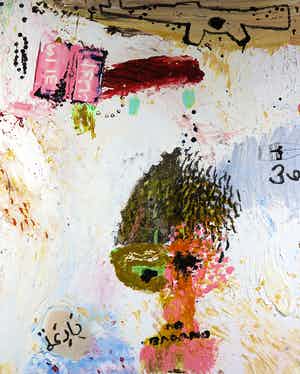 Rachid Ben Ali - Gemengde techniek op doek, Zonder titel (Groot) verkocht voor € 350!