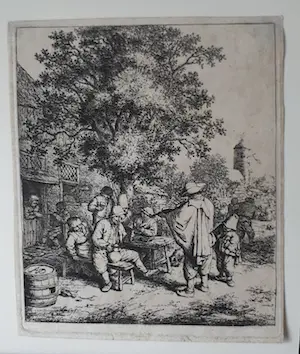 Adriaen van Ostade - De vioolspeler en de draailierspeler kopen? Bied vanaf 500!