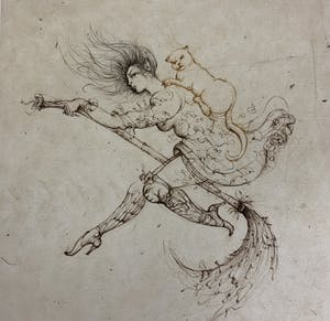 Leonor Fini - Aquatint La Sorcière sur le Balai kopen? Bied vanaf 25!