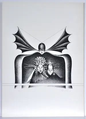 Patrick Conrad - zeefdruk, 70x50 cm, gesigneerd, 1975 kopen? Bied vanaf 35!