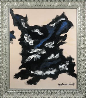 Buy Theo Wolvecamp - Olieverf op zijde doek. Abstracte compositie - Ingelijst (Groot)? Bid from 2000!