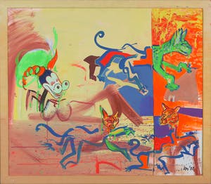 Kees Mol - Acryl op doek, Zonder titel - Ingelijst kopen? Bied vanaf 1!