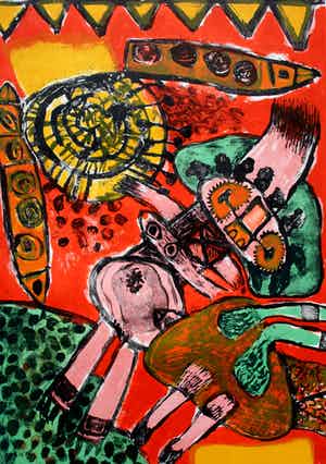 Corneille - Litho: L'aurore rouge - 1967 verkocht voor € 375!