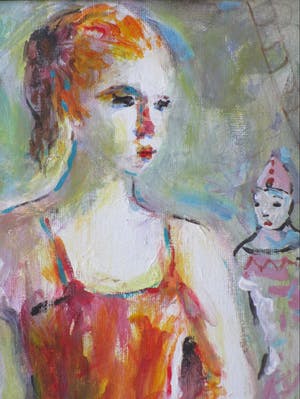 Niet of onleesbaar gesigneerd - Trapeze-artiesten in het circus - Olie/board kopen? Bied vanaf 1!